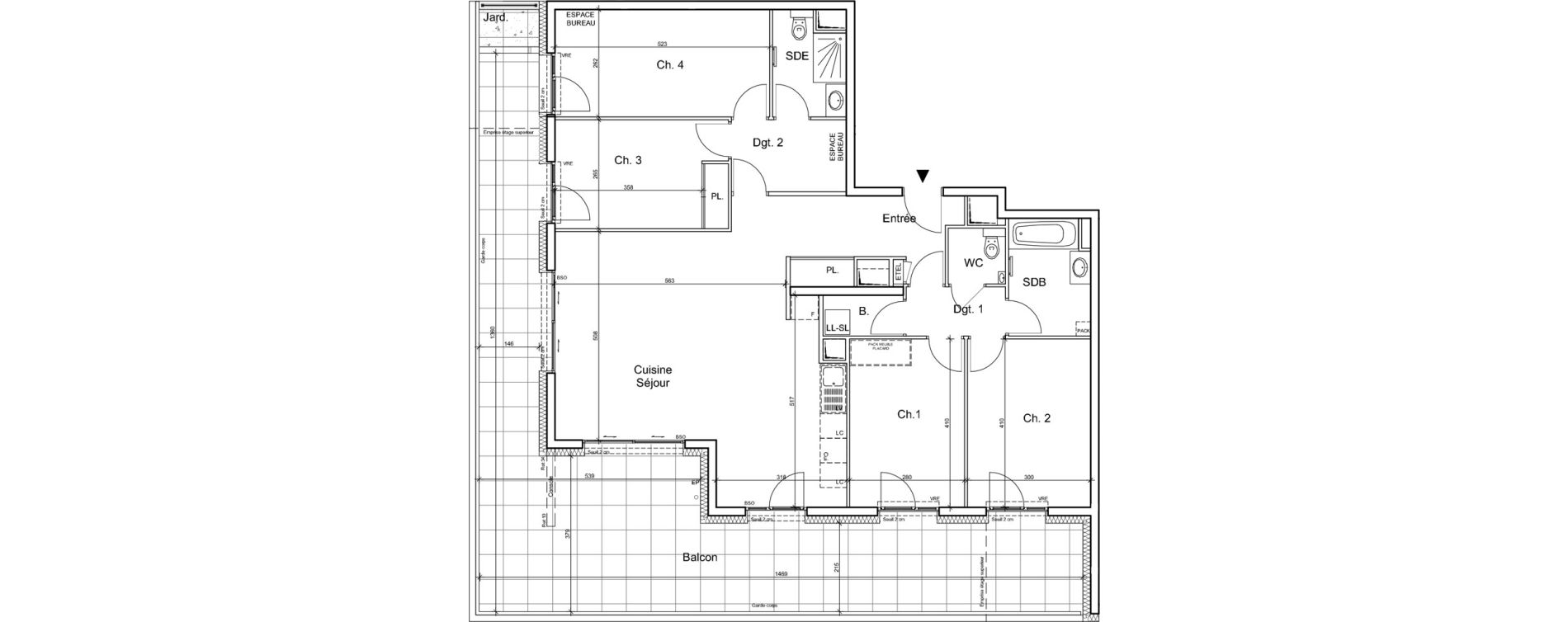 Appartement T5 de 117,10 m2 &agrave; Meylan Centre