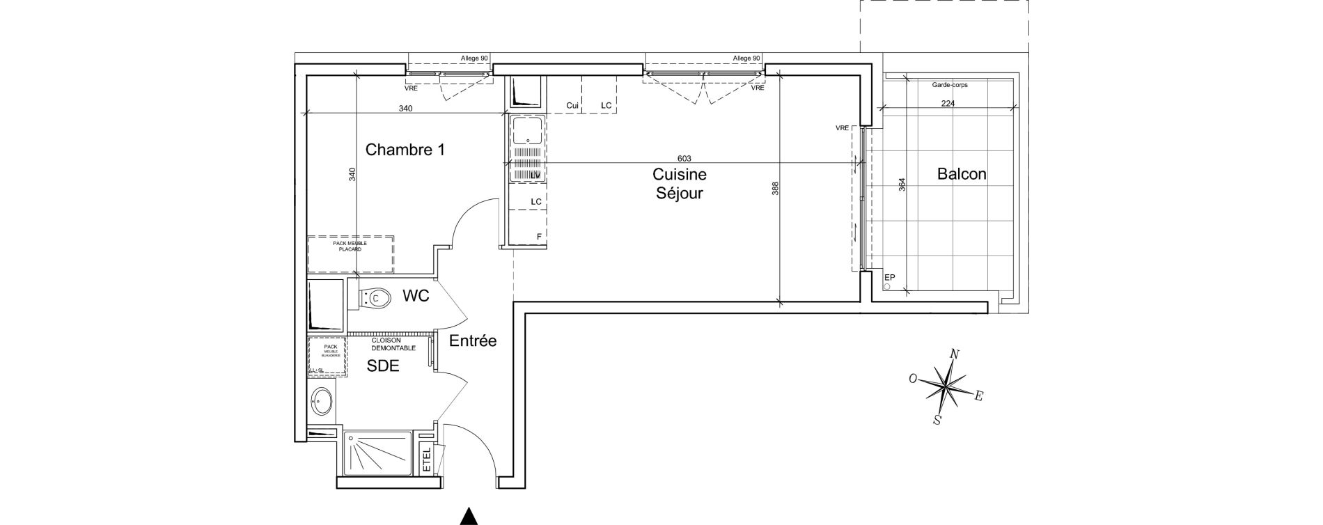 Appartement T2 de 44,80 m2 &agrave; Meylan Centre