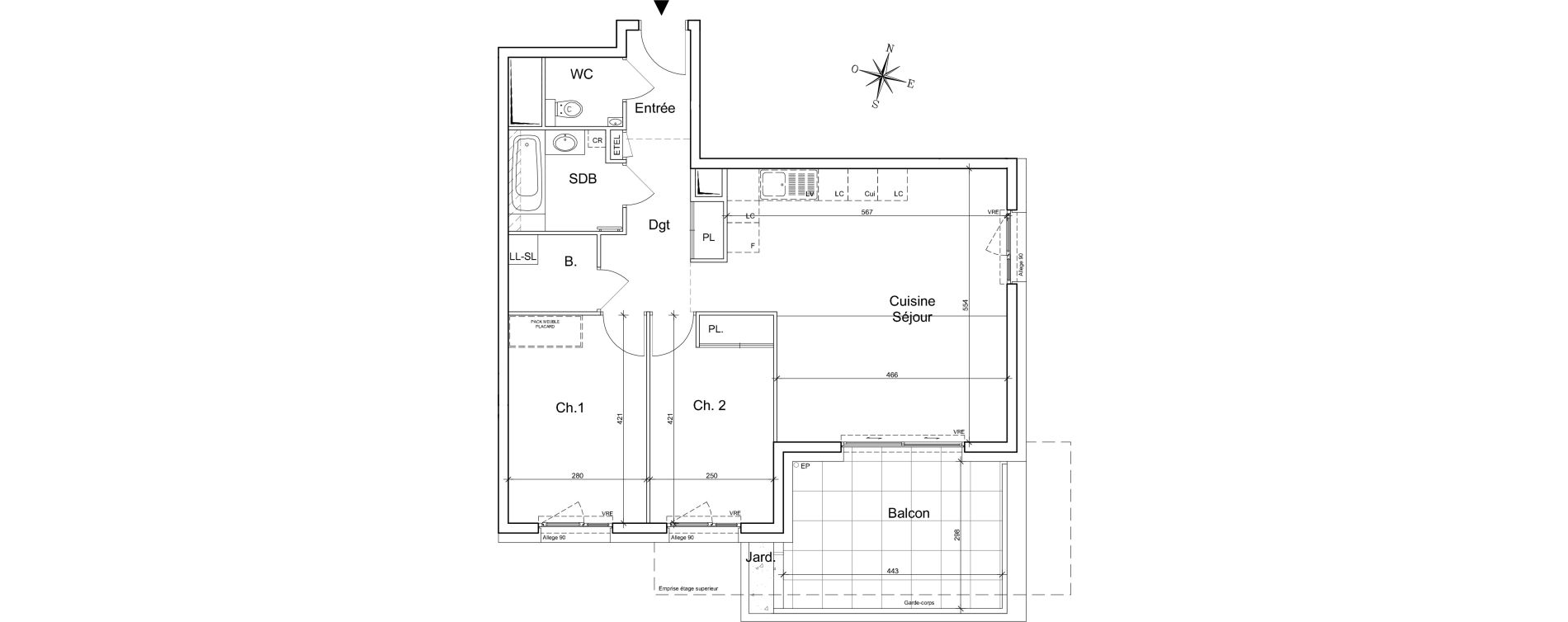 Appartement T3 de 70,30 m2 &agrave; Meylan Centre