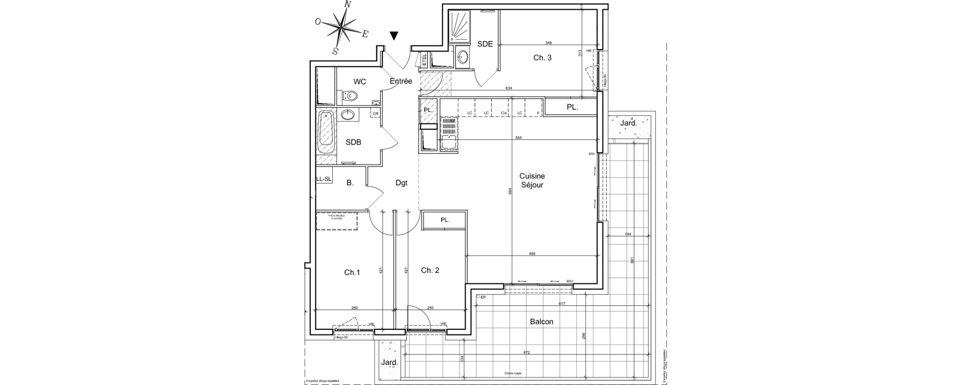 Appartement T4 de 94,40 m2 &agrave; Meylan Centre