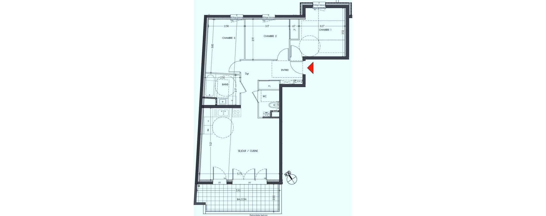 Appartement T4 de 78,30 m2 à Moirans Centre
