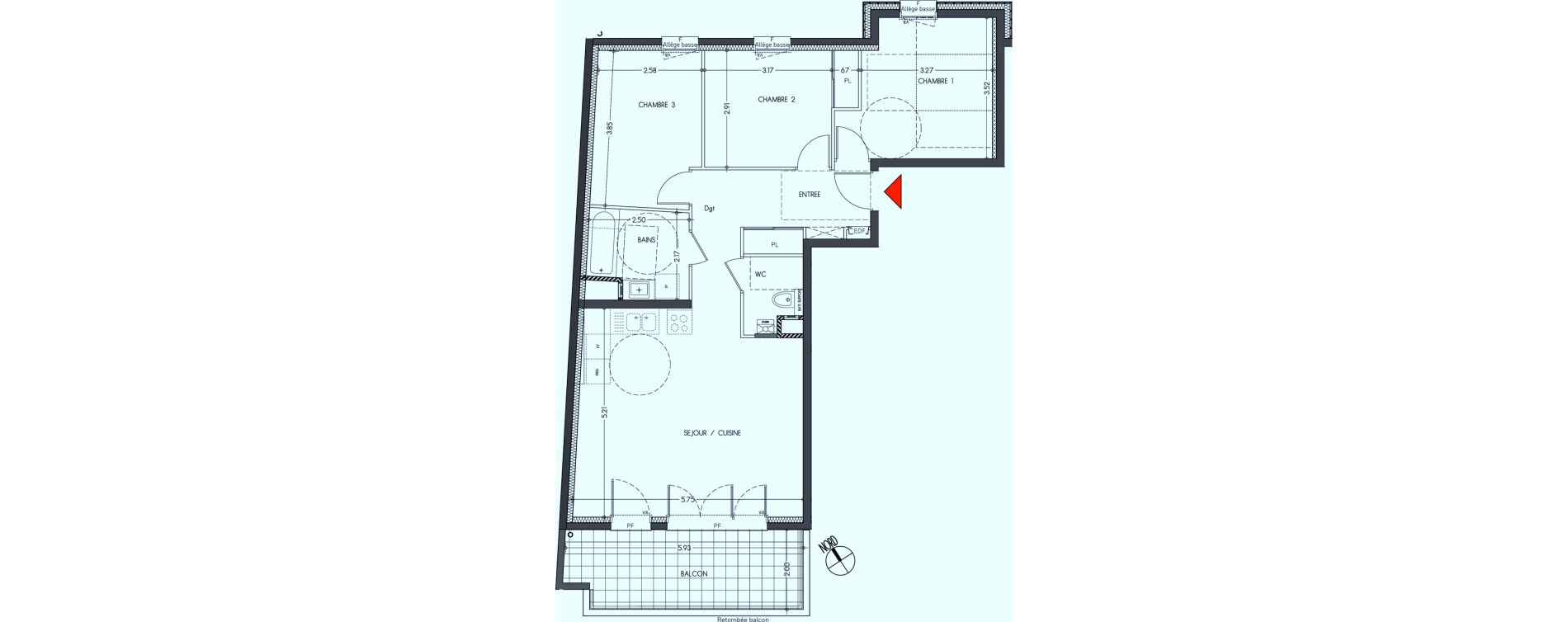 Appartement T4 de 78,30 m2 &agrave; Moirans Centre