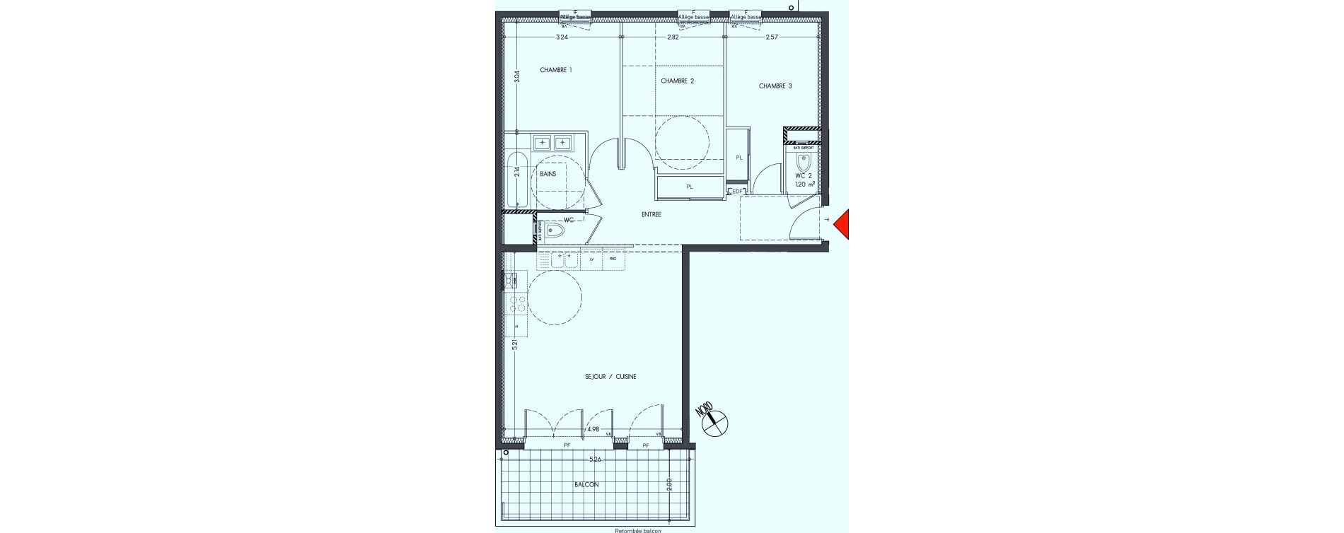 Appartement T4 de 77,79 m2 à Moirans Centre