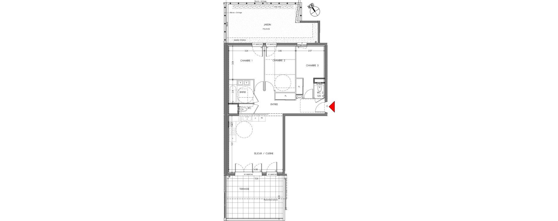 Appartement T4 de 77,79 m2 &agrave; Moirans Centre