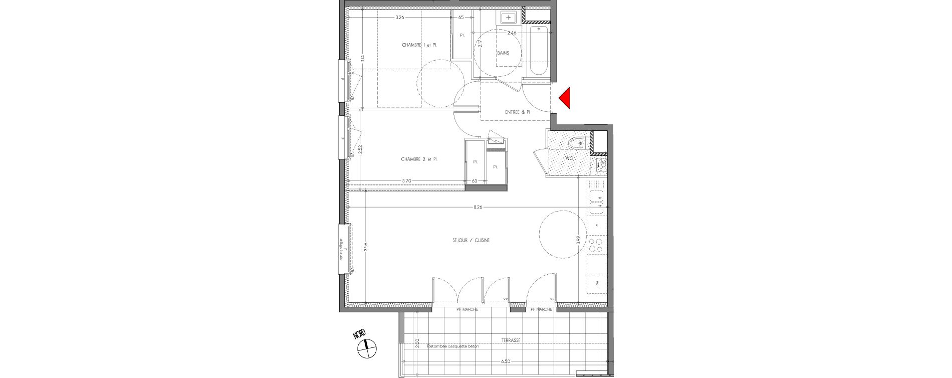 Appartement T3 de 67,41 m2 &agrave; Moirans Centre