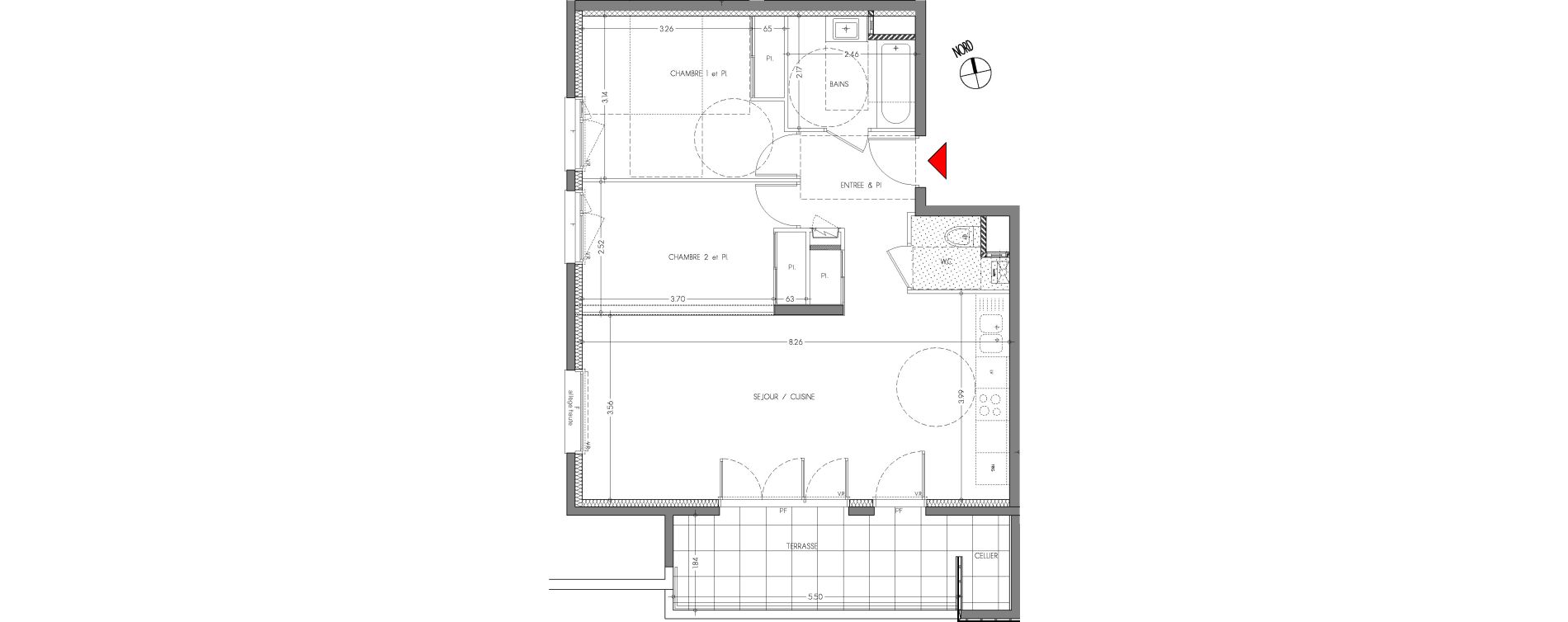 Appartement T3 de 67,41 m2 &agrave; Moirans Centre