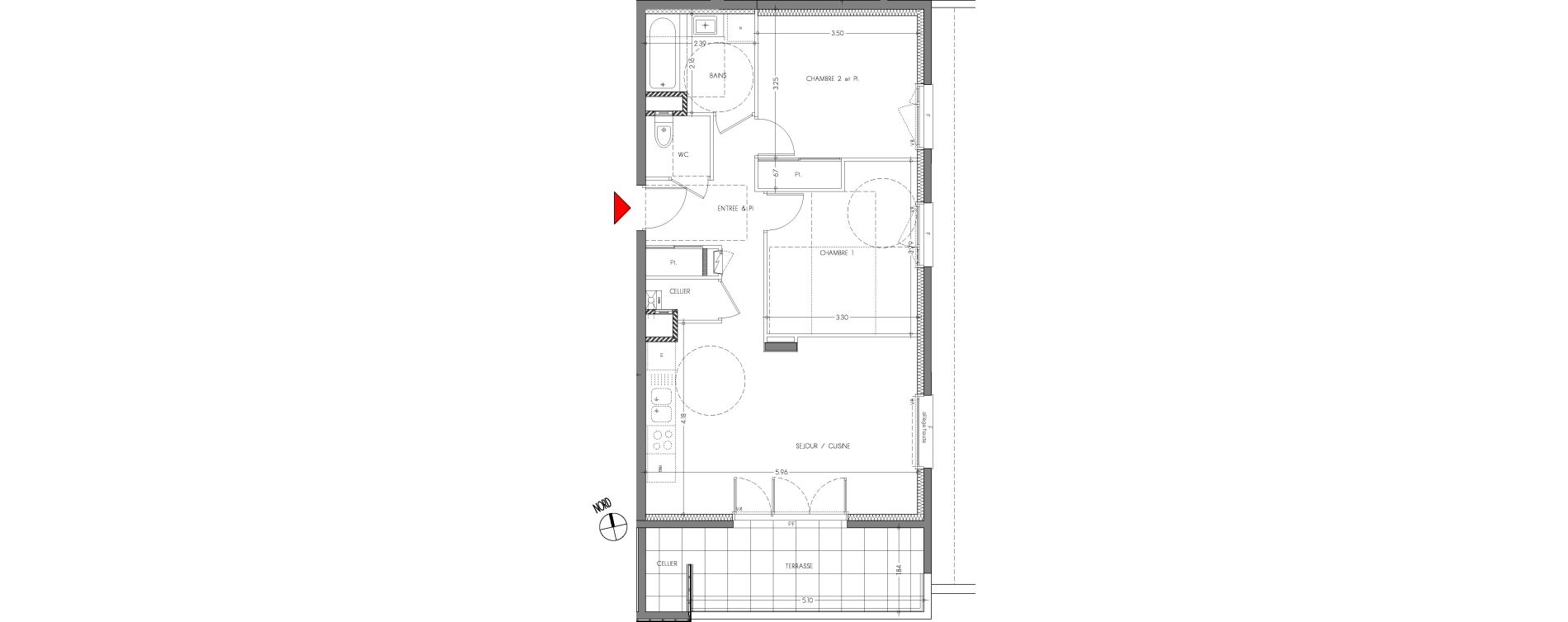 Appartement T3 de 62,13 m2 &agrave; Moirans Centre