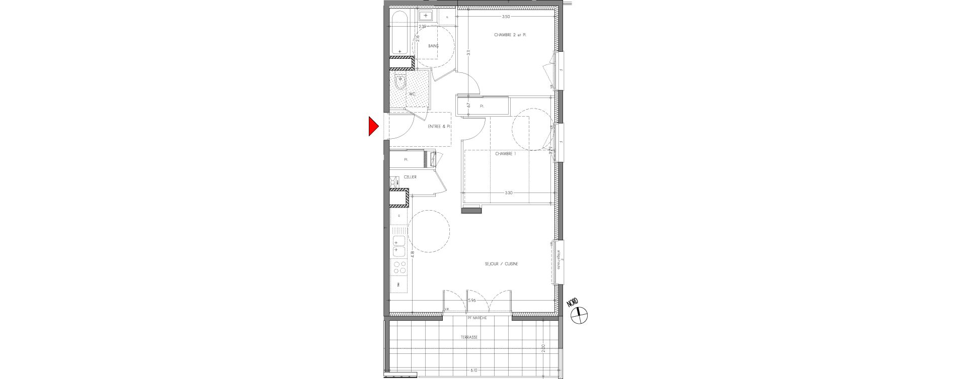 Appartement T3 de 62,13 m2 &agrave; Moirans Centre