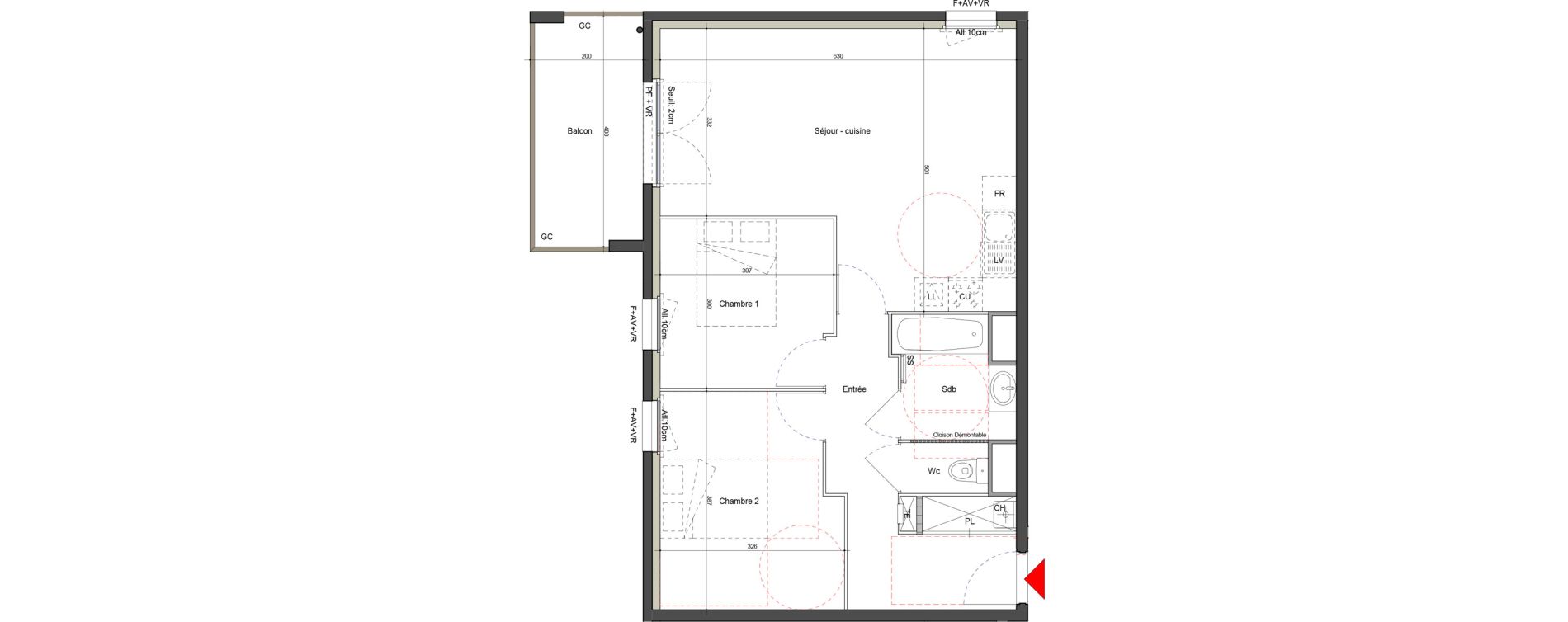 Appartement T3 de 62,44 m2 &agrave; Moirans Centre