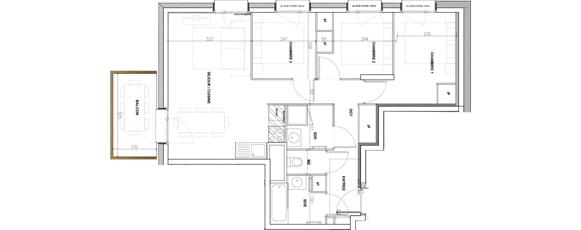 Appartement T4 de 62,56 m2 &agrave; Mont-De-Lans Centre