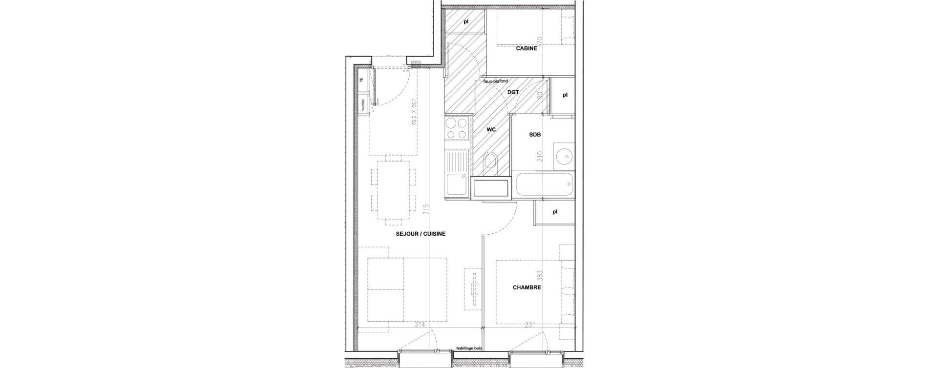 Appartement T2 de 42,47 m2 &agrave; Mont-De-Lans Centre