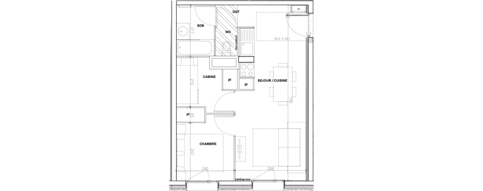 Appartement T2 de 39,14 m2 &agrave; Mont-De-Lans Centre