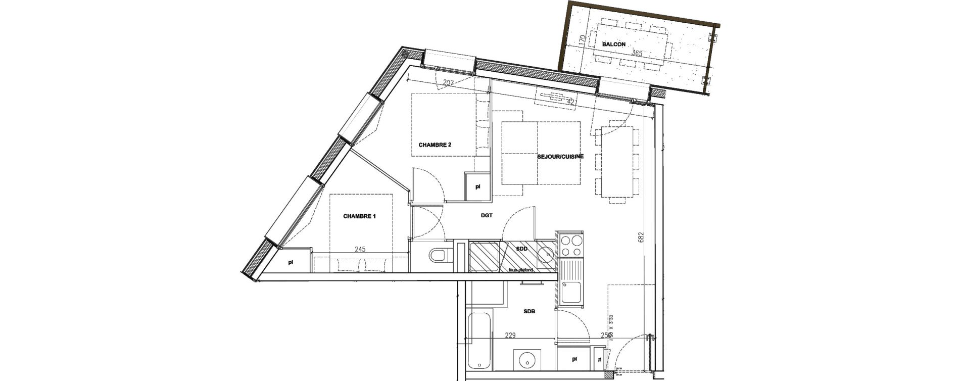 Appartement T3 de 49,22 m2 &agrave; Mont-De-Lans Centre