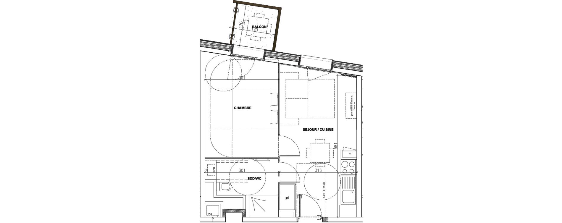 Appartement T2 de 35,99 m2 &agrave; Mont-De-Lans Centre