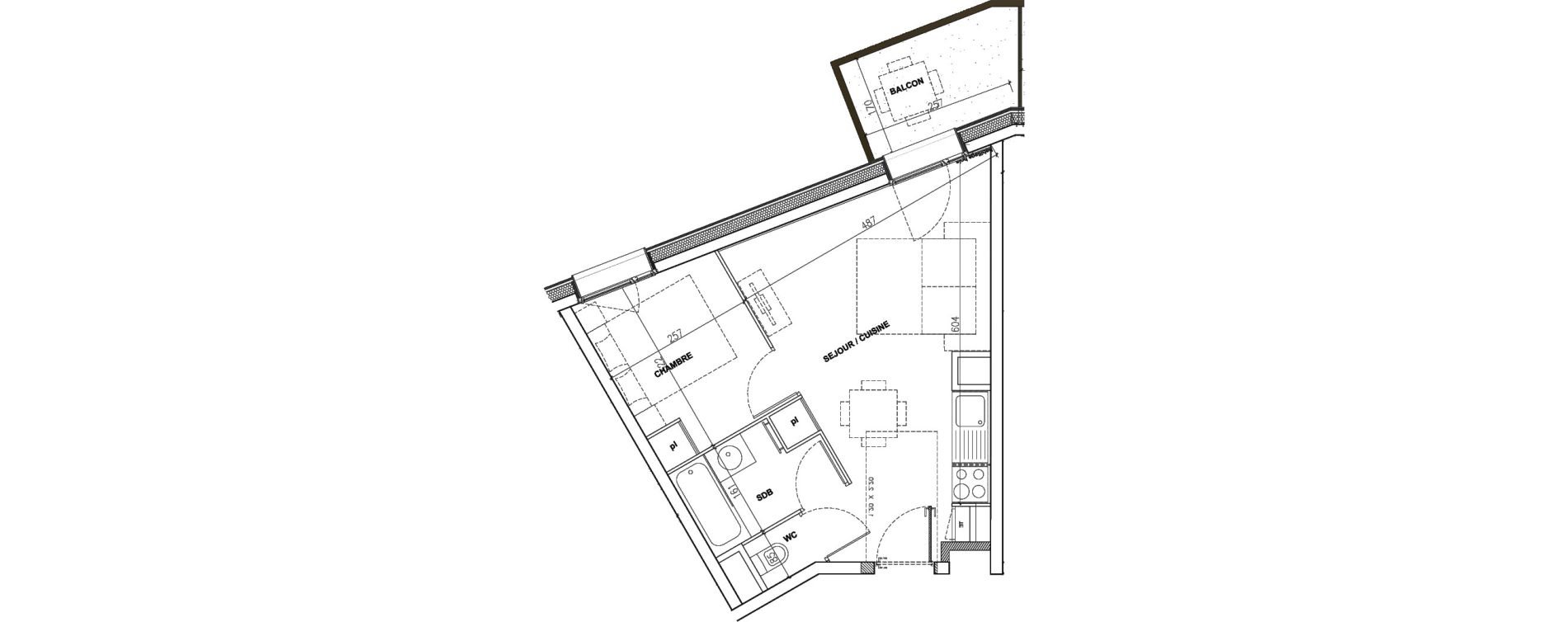 Appartement T2 de 32,95 m2 &agrave; Mont-De-Lans Centre