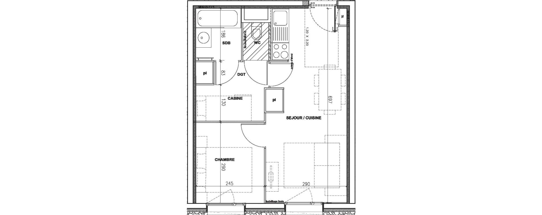 Appartement T2 de 36,09 m2 &agrave; Mont-De-Lans Centre