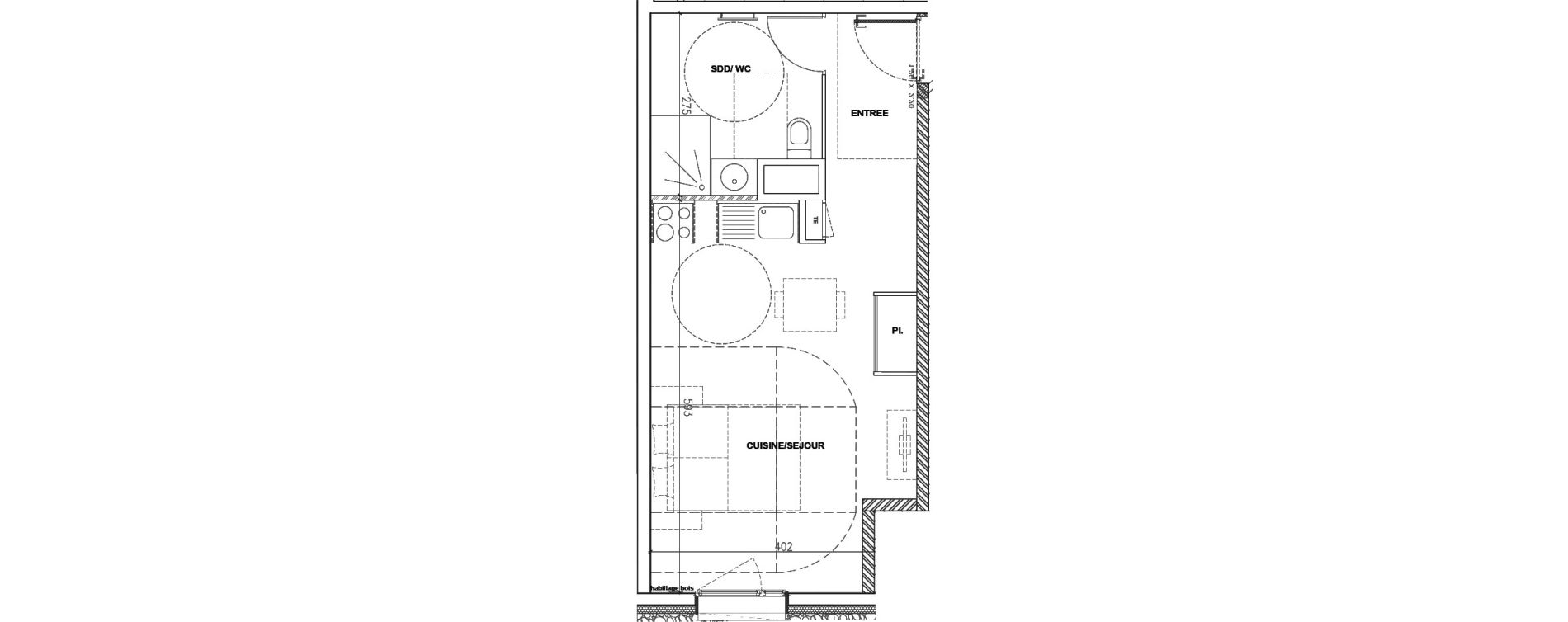 Appartement T1 de 32,78 m2 &agrave; Mont-De-Lans Centre