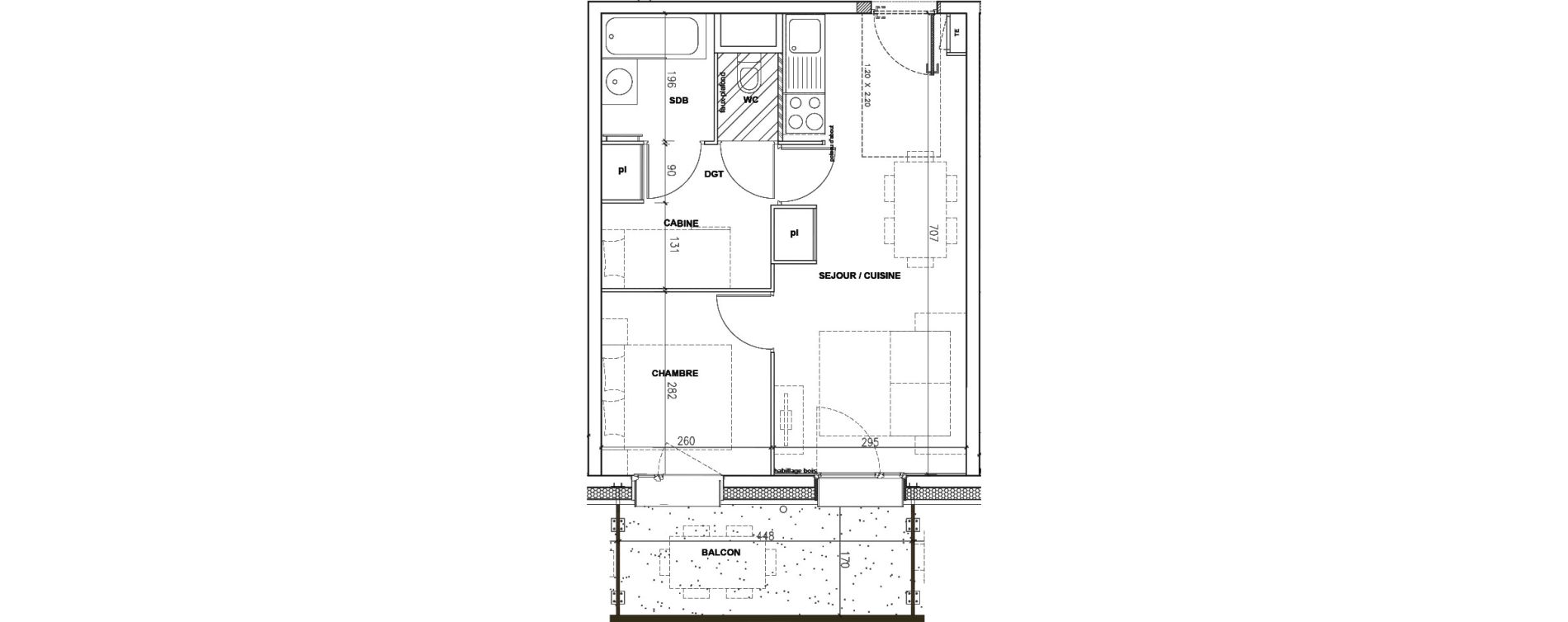 Appartement T2 de 37,94 m2 &agrave; Mont-De-Lans Centre