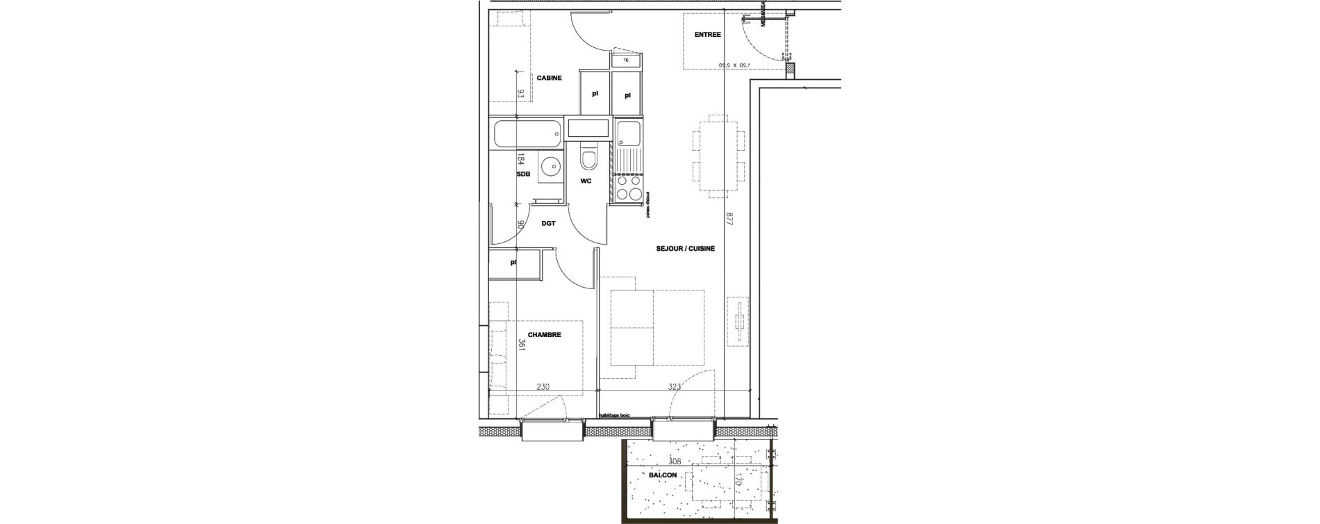 Appartement T2 de 48,32 m2 &agrave; Mont-De-Lans Centre
