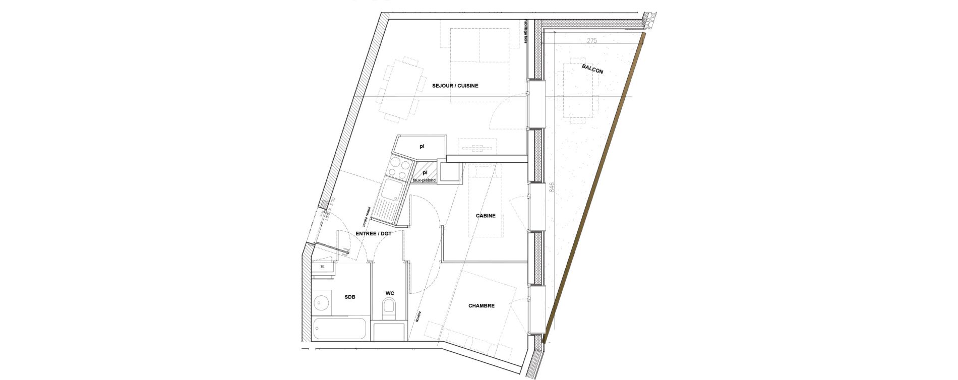 Appartement T2 de 43,15 m2 &agrave; Mont-De-Lans Centre
