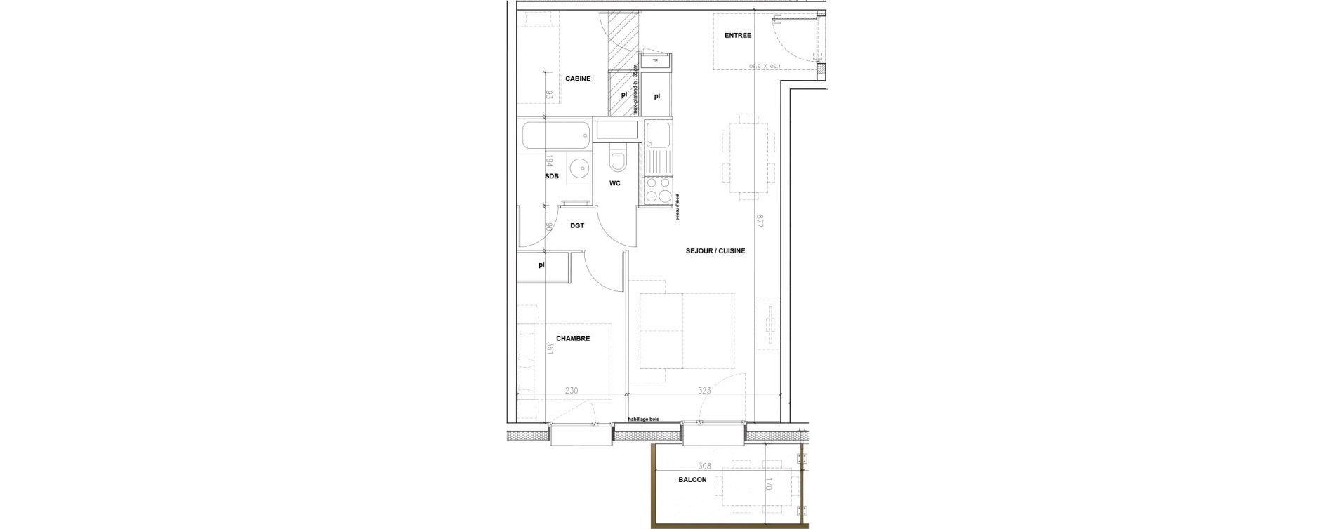 Appartement T2 de 48,32 m2 &agrave; Mont-De-Lans Centre