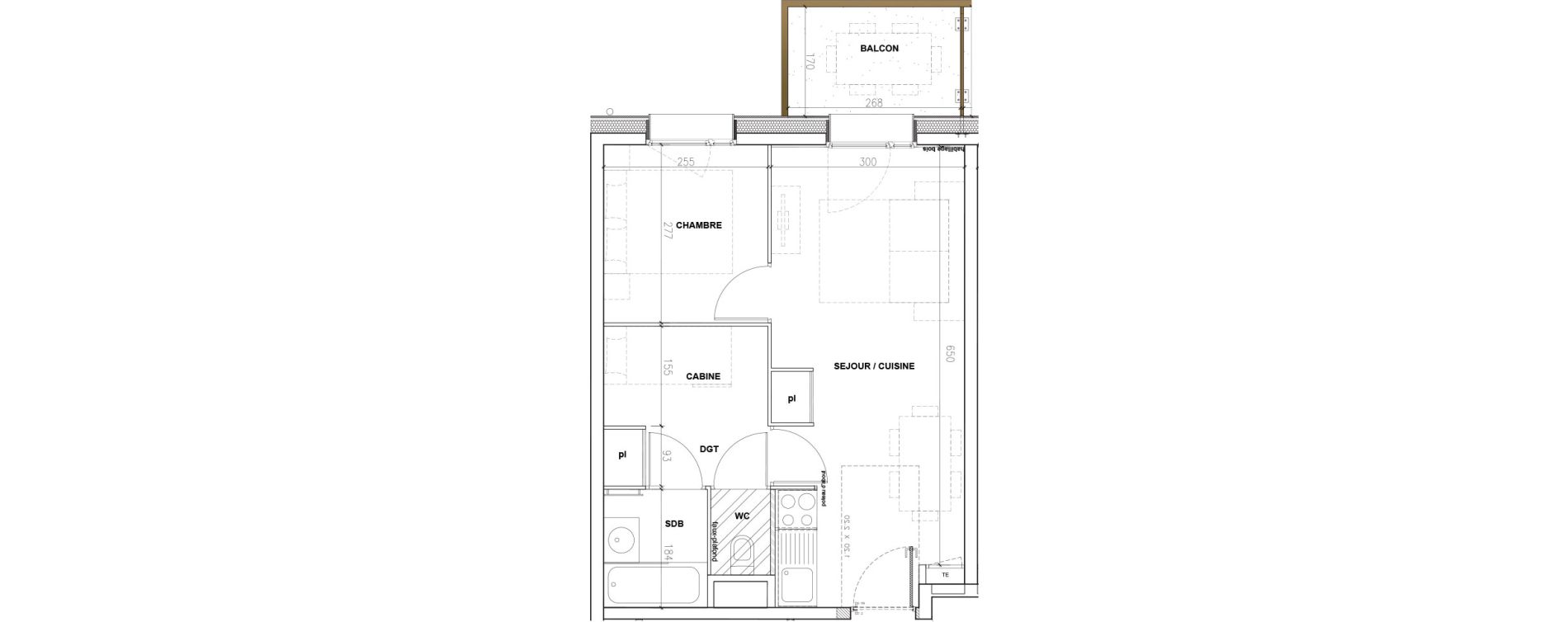 Appartement T2 de 38,32 m2 &agrave; Mont-De-Lans Centre