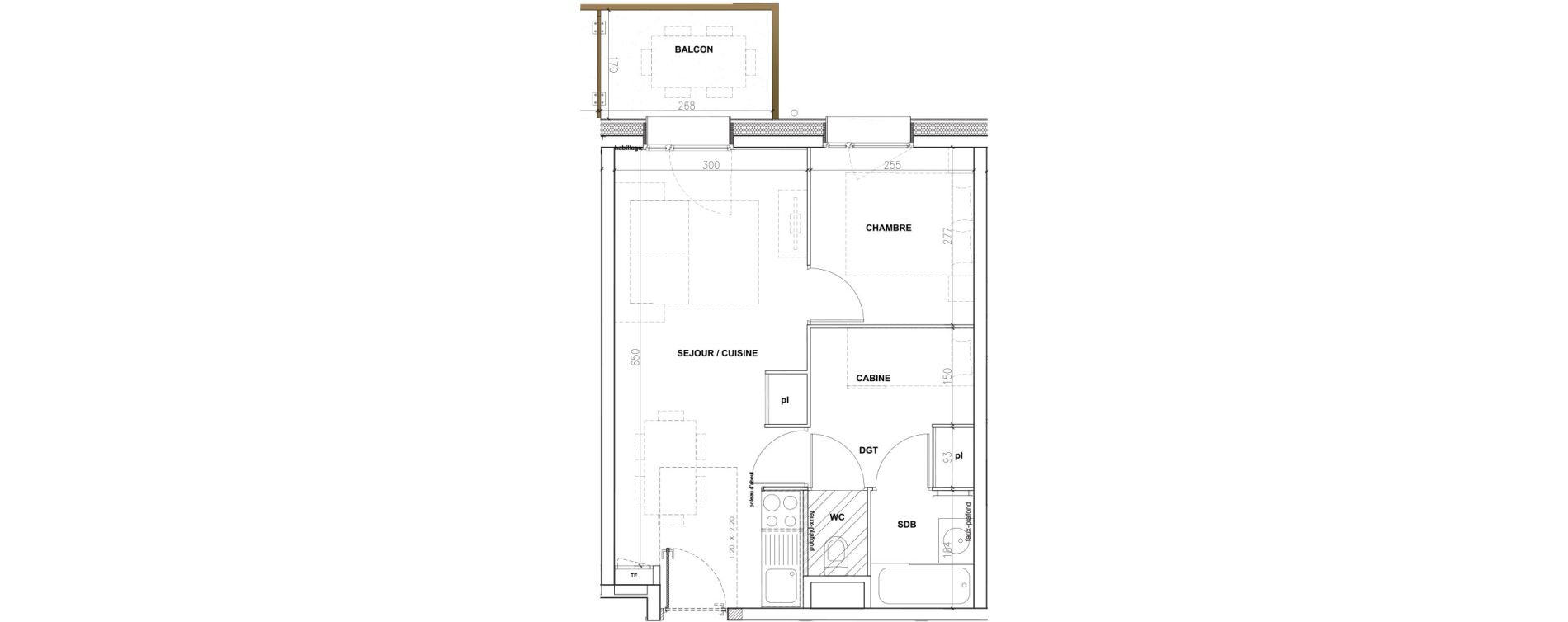 Appartement T2 de 38,32 m2 &agrave; Mont-De-Lans Centre