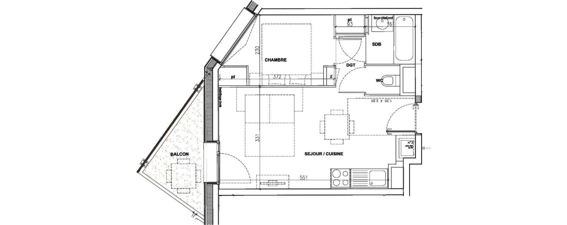 Appartement T2 de 32,44 m2 &agrave; Mont-De-Lans Centre