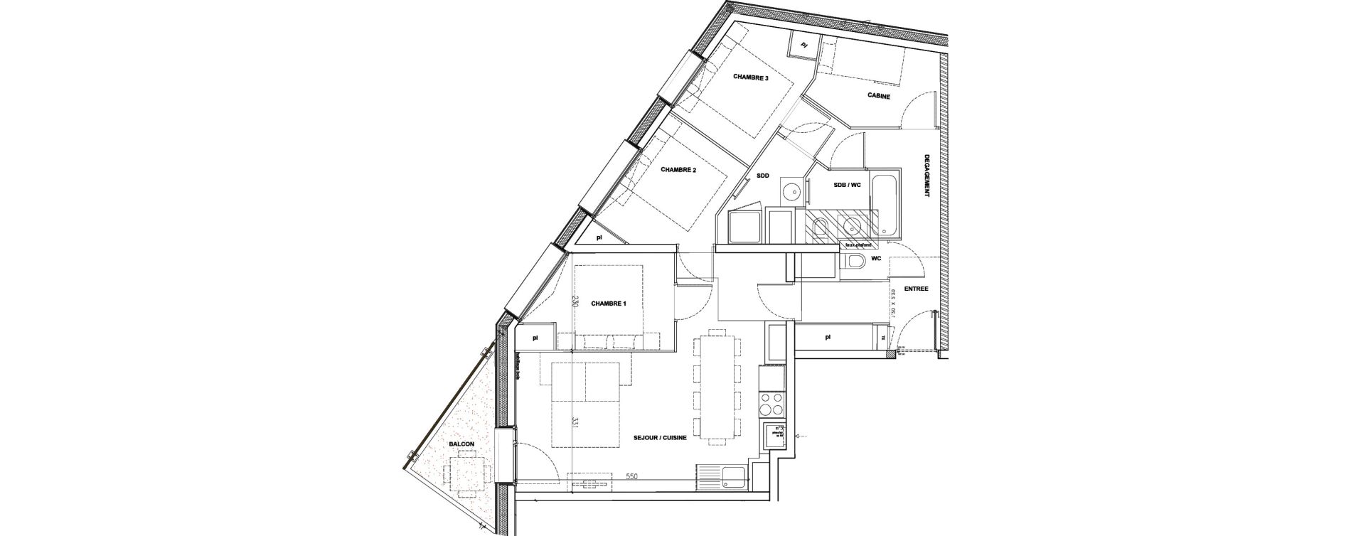 Appartement T4 de 72,69 m2 &agrave; Mont-De-Lans Centre