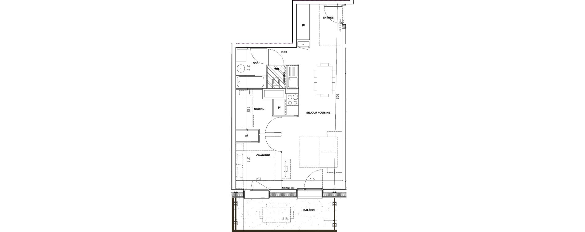 Appartement T2 de 45,30 m2 &agrave; Mont-De-Lans Centre