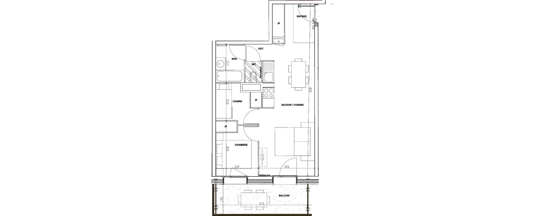Appartement T2 de 45,30 m2 &agrave; Mont-De-Lans Centre