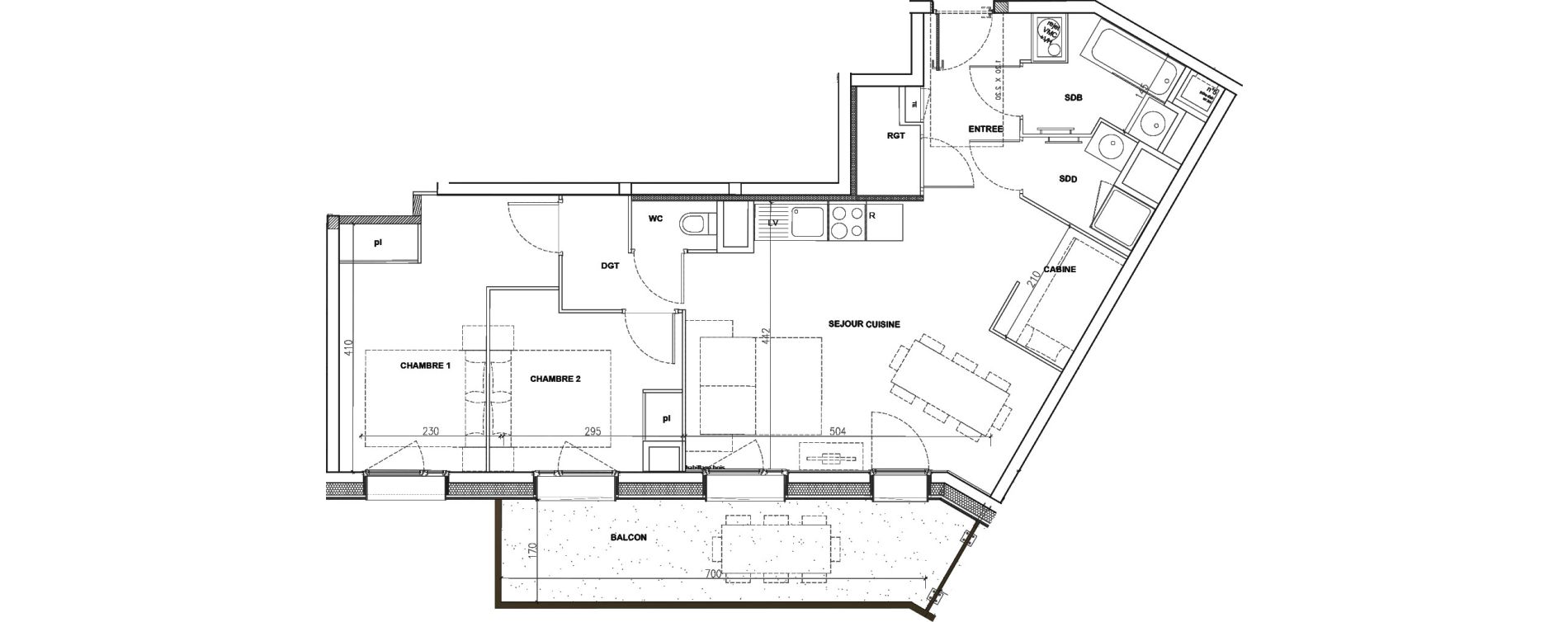 Appartement T3 de 65,48 m2 &agrave; Mont-De-Lans Centre