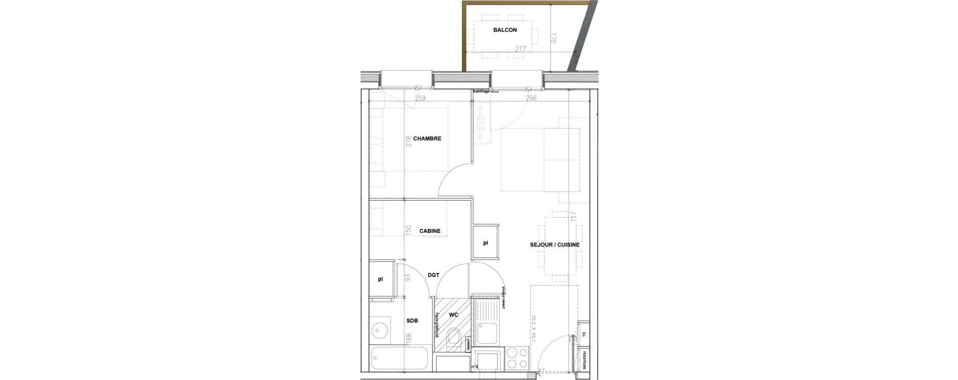 Appartement T2 de 37,92 m2 &agrave; Mont-De-Lans Centre