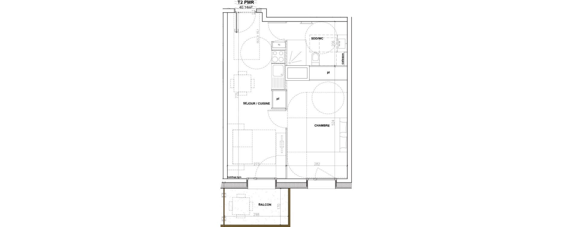 Appartement T2 de 40,14 m2 &agrave; Mont-De-Lans Centre