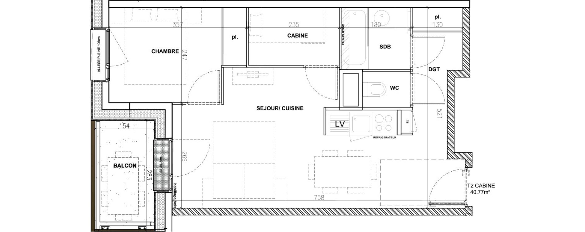 Appartement T2 de 40,77 m2 &agrave; Mont-De-Lans Centre
