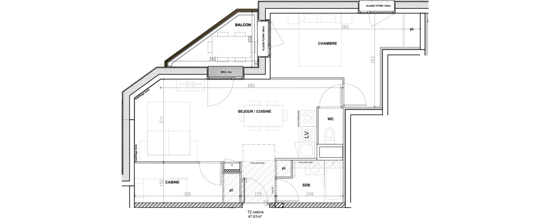 Appartement T2 de 47,81 m2 &agrave; Mont-De-Lans Centre