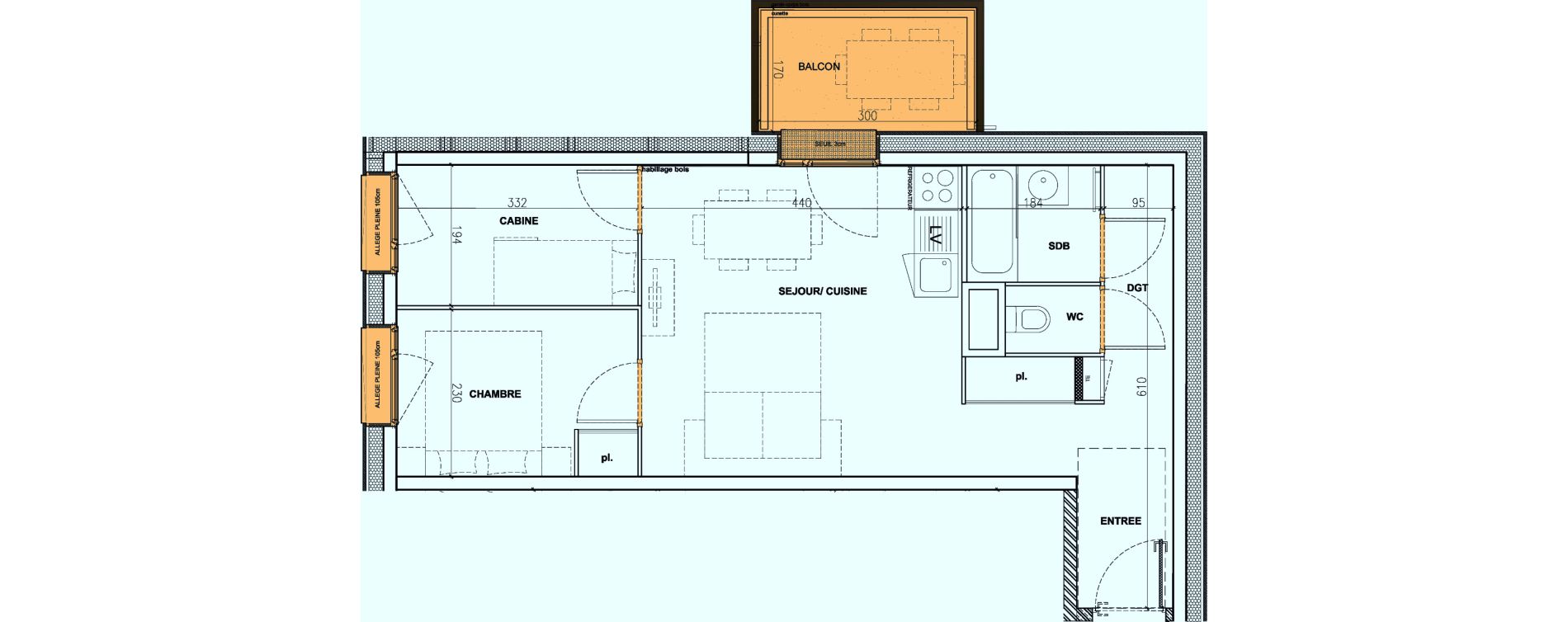 Appartement T2 de 46,46 m2 &agrave; Mont-De-Lans Centre
