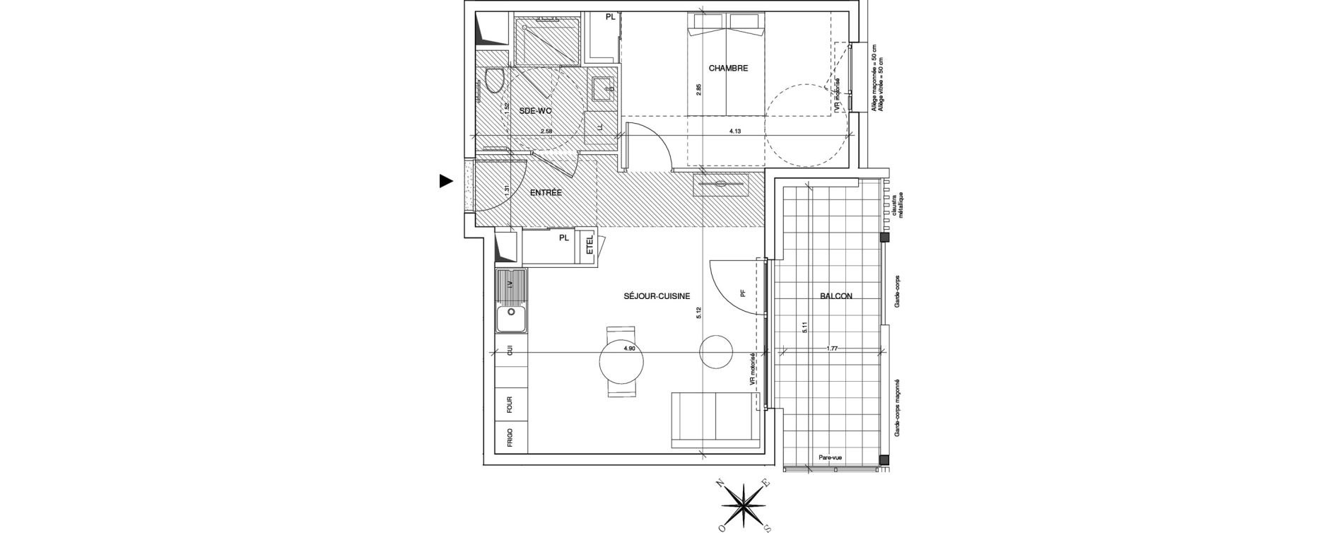 Appartement T2 de 42,90 m2 &agrave; Montbonnot-Saint-Martin Montbonnot st martin
