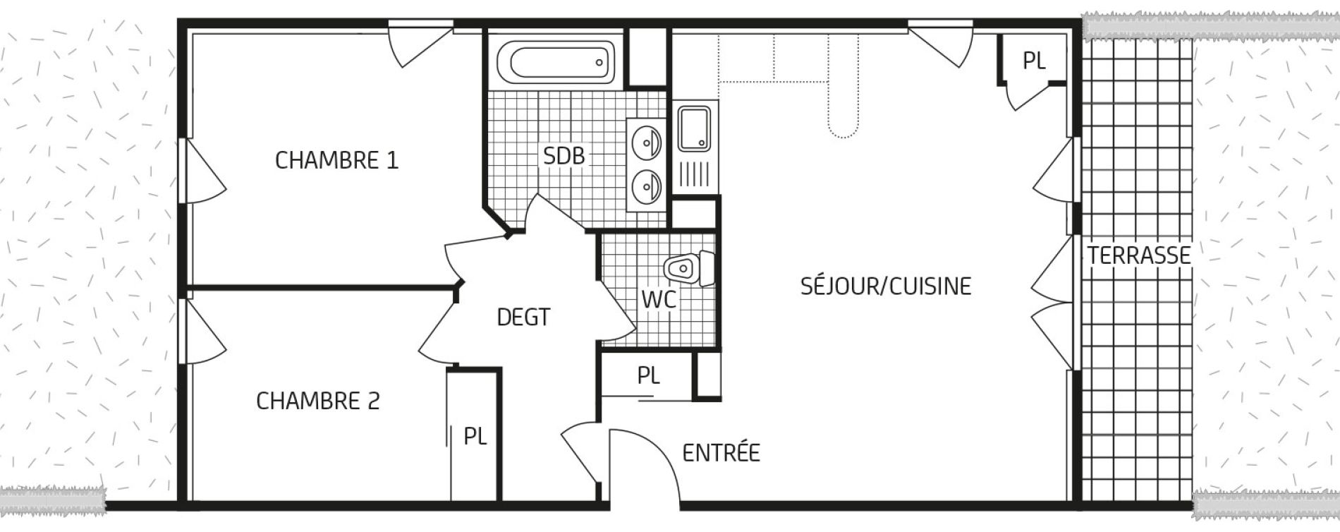 Appartement T3 de 61,90 m2 &agrave; Pont-De-Ch&eacute;ruy Centre