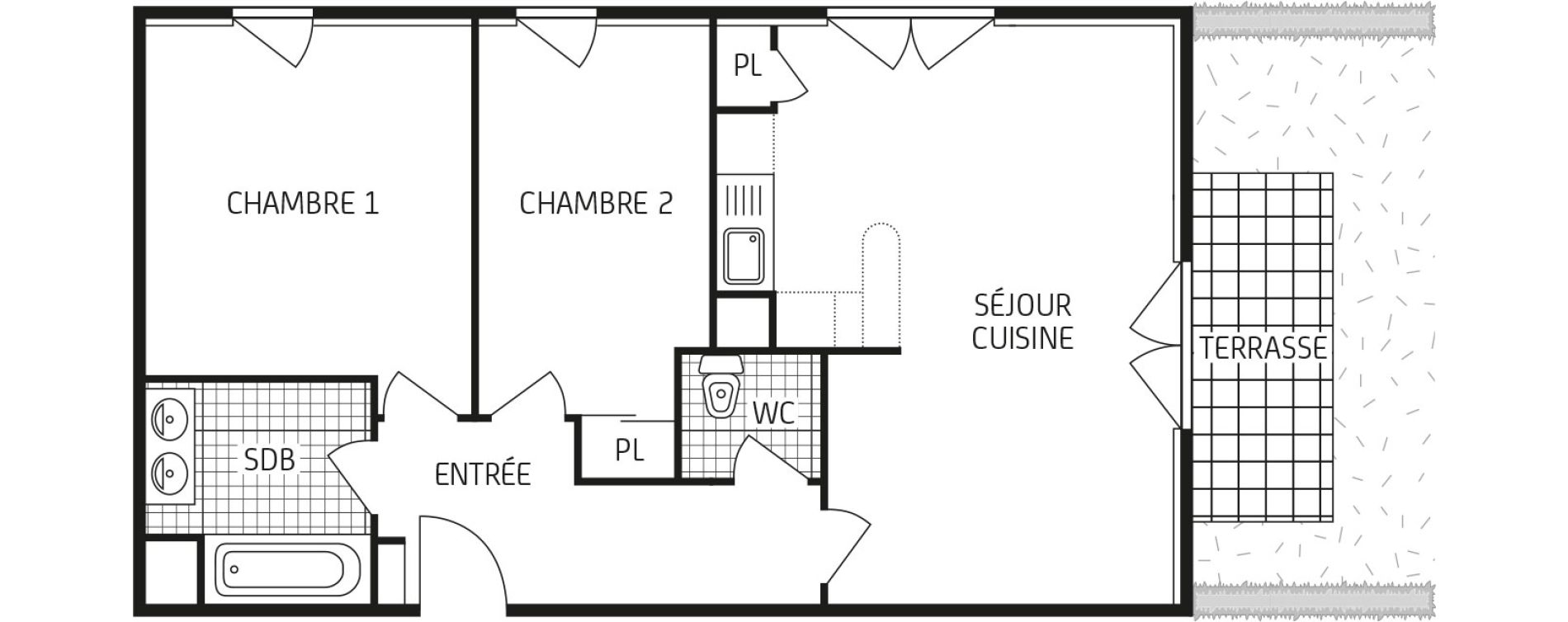 Appartement T3 de 59,33 m2 &agrave; Pont-De-Ch&eacute;ruy Centre