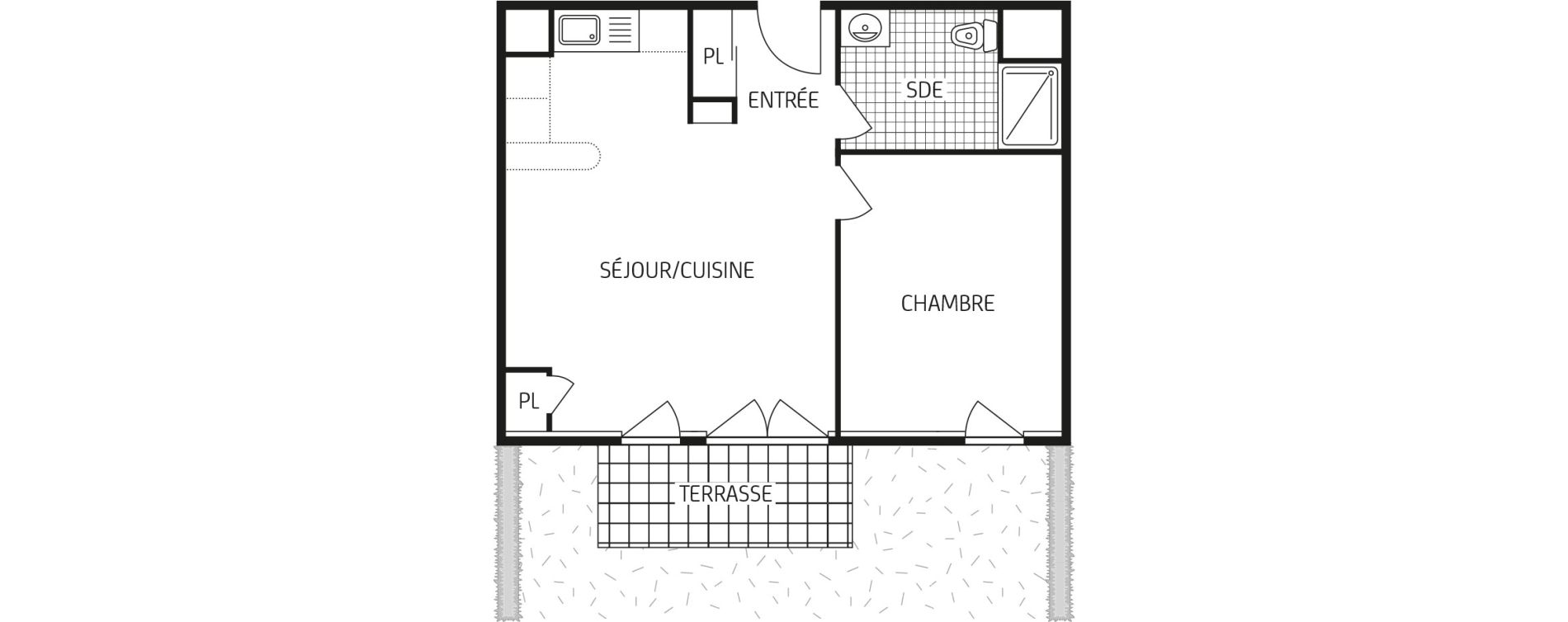 Appartement T2 de 44,02 m2 &agrave; Pont-De-Ch&eacute;ruy Centre