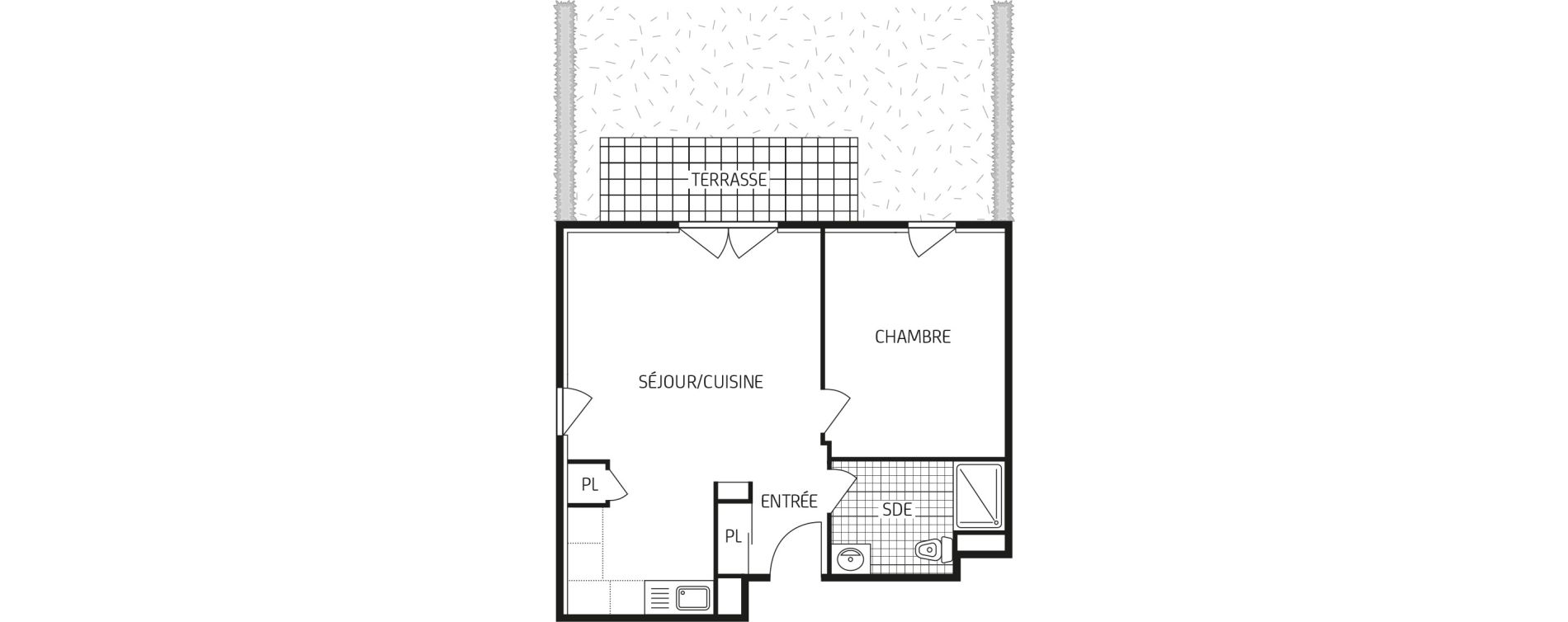 Appartement T2 de 44,33 m2 &agrave; Pont-De-Ch&eacute;ruy Centre