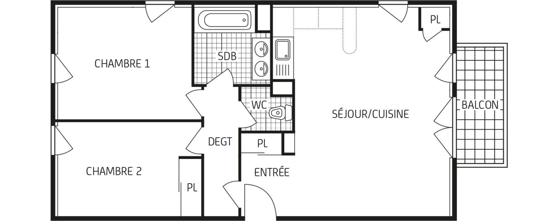 Appartement T3 de 61,95 m2 &agrave; Pont-De-Ch&eacute;ruy Centre