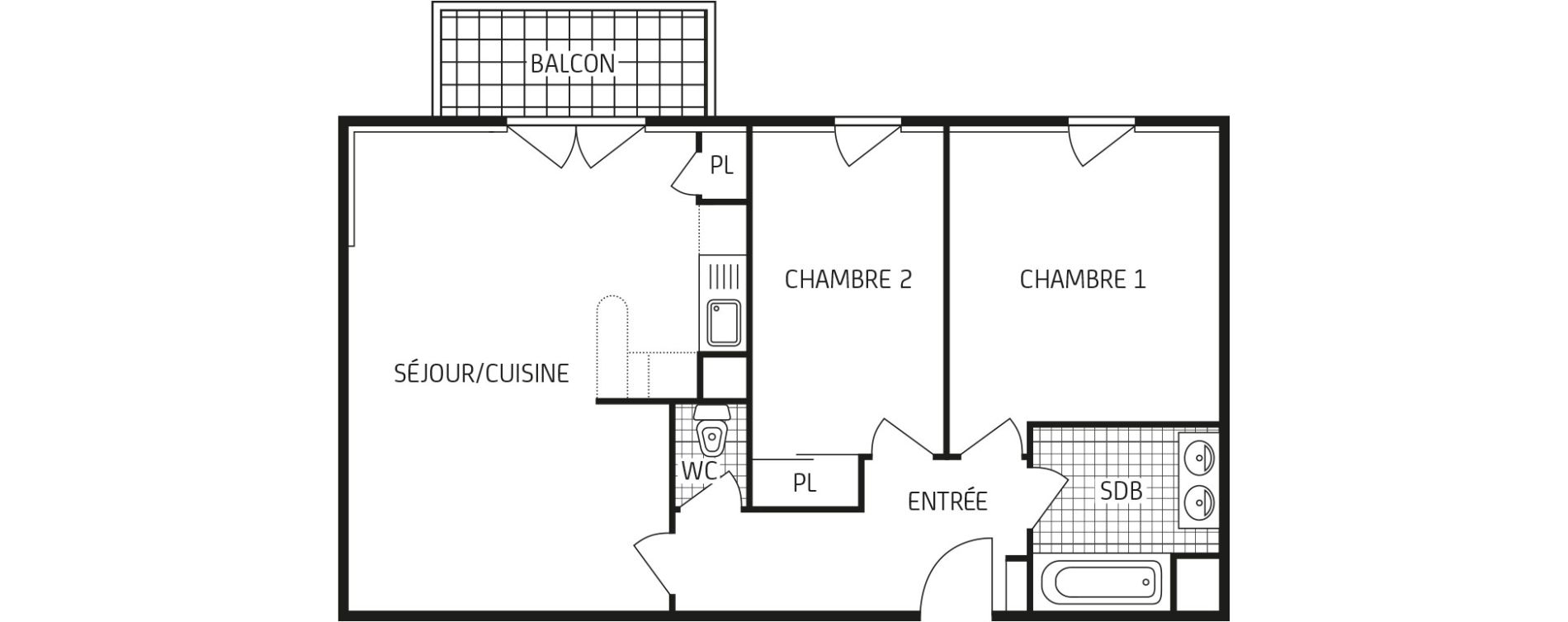 Appartement T3 de 60,83 m2 &agrave; Pont-De-Ch&eacute;ruy Centre