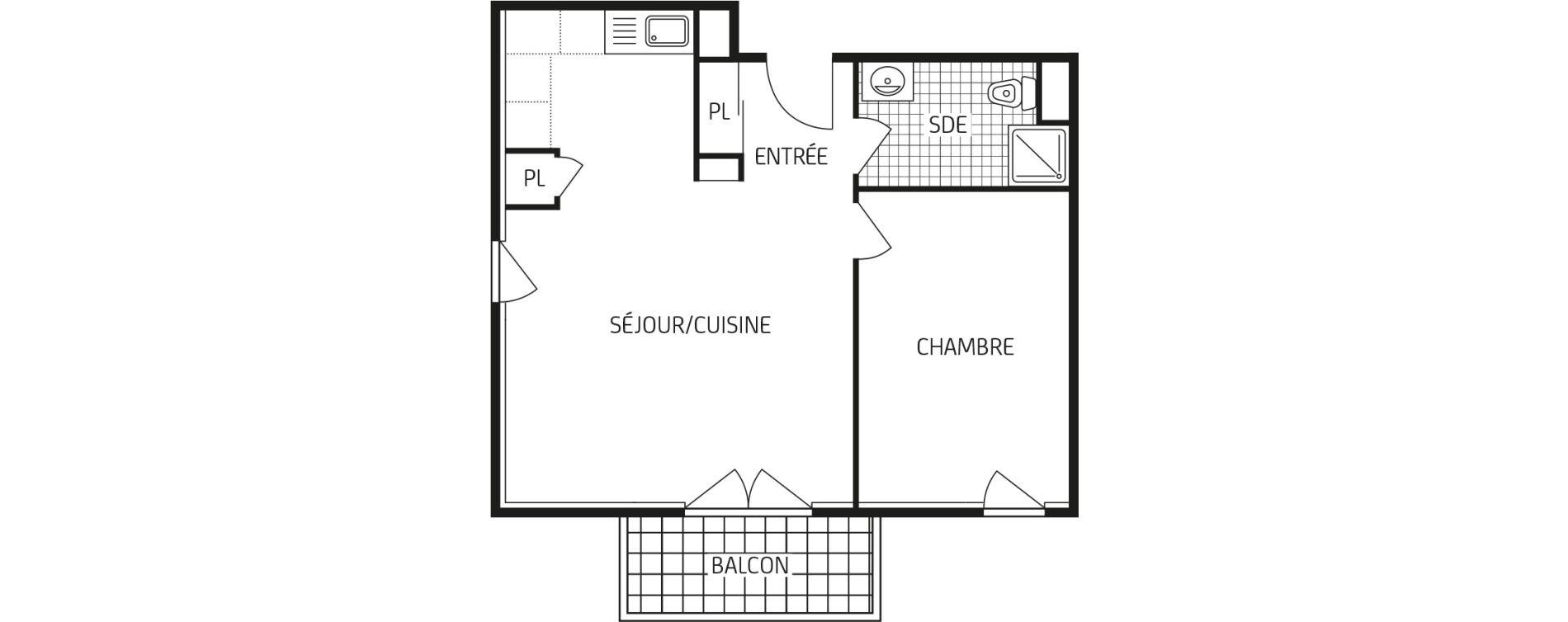 Appartement T2 de 44,67 m2 &agrave; Pont-De-Ch&eacute;ruy Centre