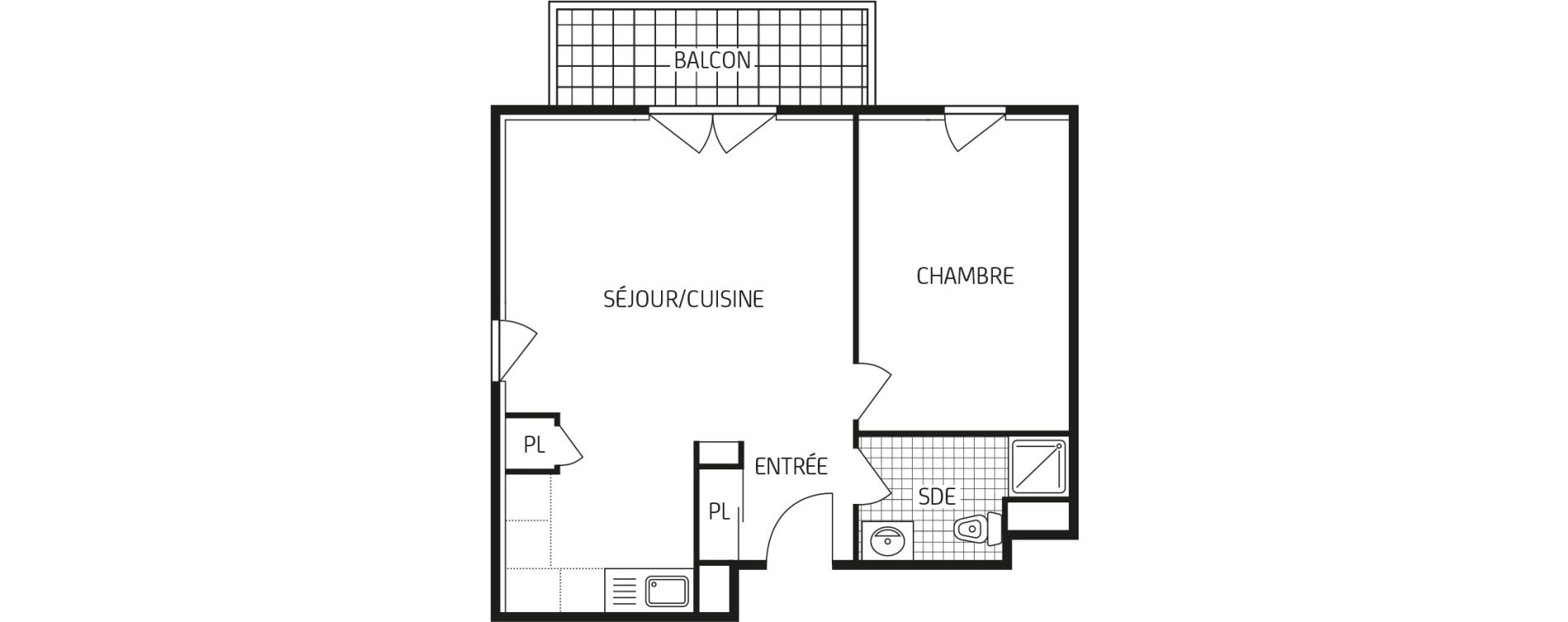 Appartement T2 de 44,33 m2 &agrave; Pont-De-Ch&eacute;ruy Centre
