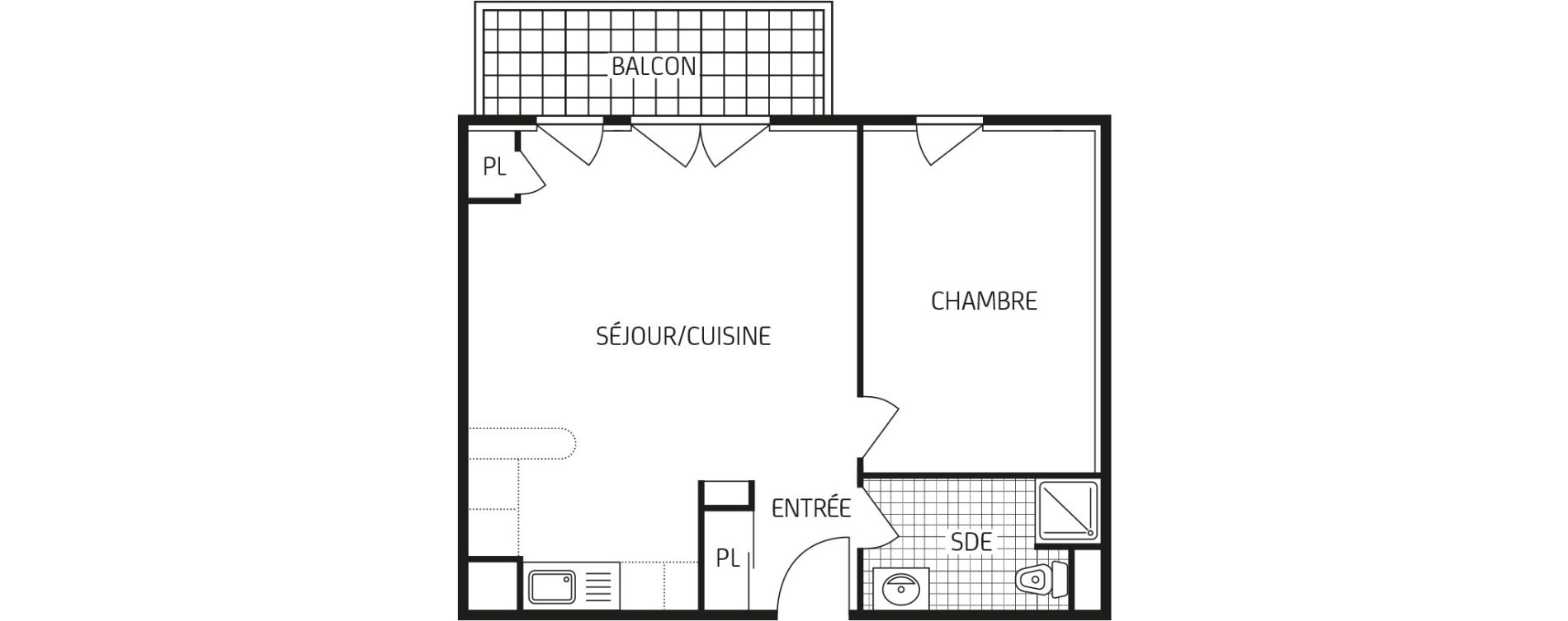 Appartement T2 de 43,85 m2 &agrave; Pont-De-Ch&eacute;ruy Centre