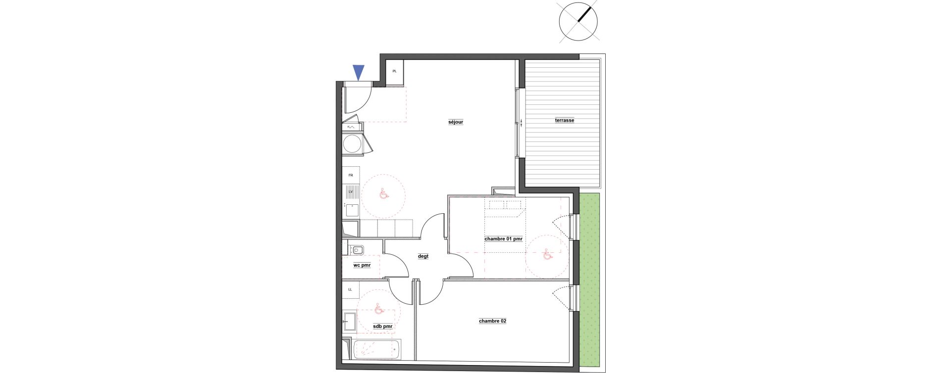Appartement T3 de 67,20 m2 &agrave; Pont-De-Ch&eacute;ruy Centre