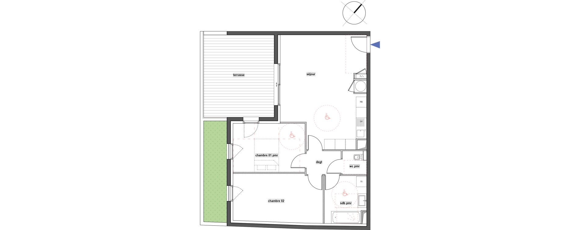 Appartement T3 de 66,20 m2 &agrave; Pont-De-Ch&eacute;ruy Centre