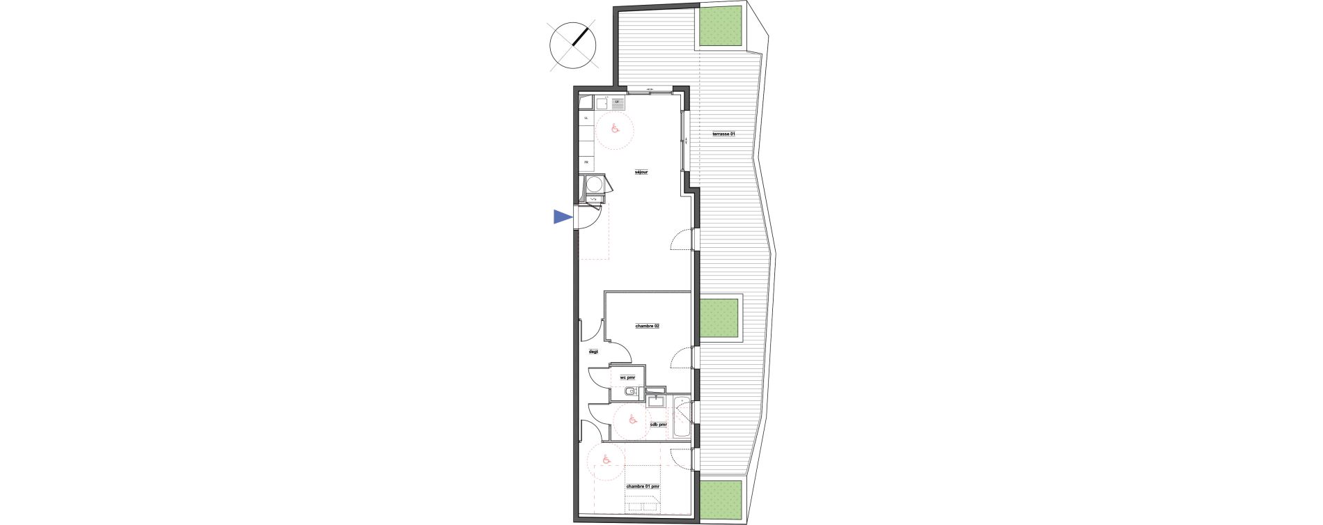 Appartement T3 de 68,40 m2 &agrave; Pont-De-Ch&eacute;ruy Centre